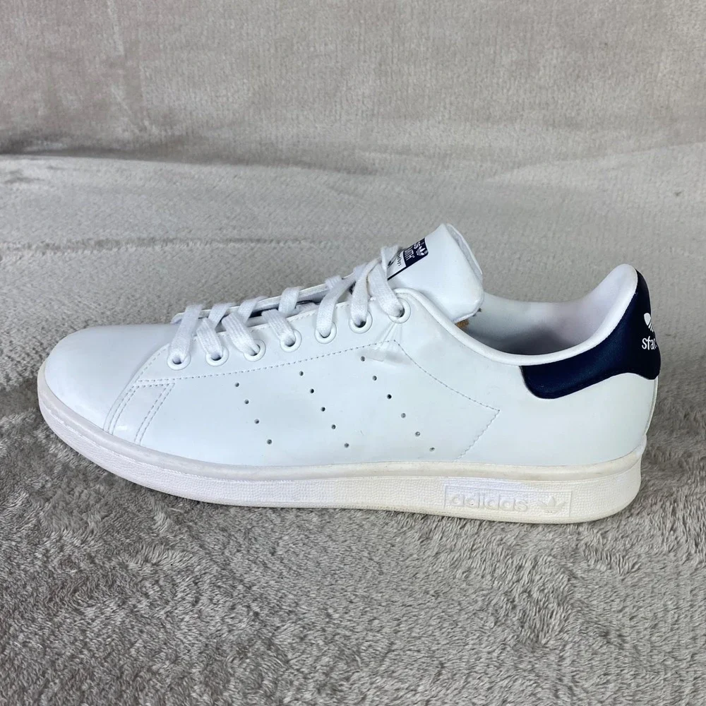 Adidas Stan Smith Mens Shoes Size 11.5 White Blue Leather Tennis Pickleball NEW